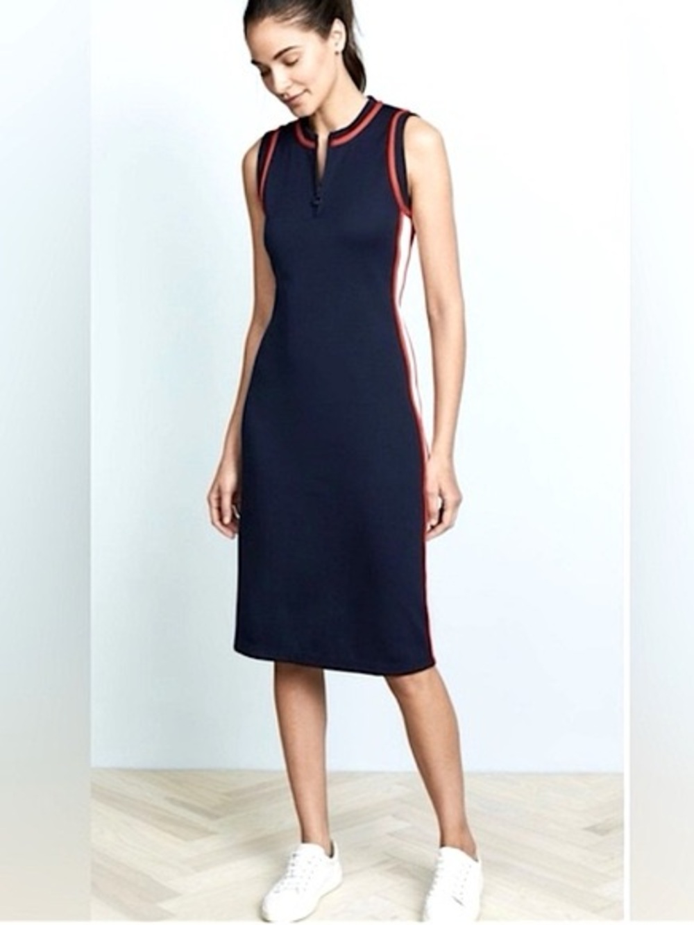 Tory Burch Sport Colorblock Track Midi Dress